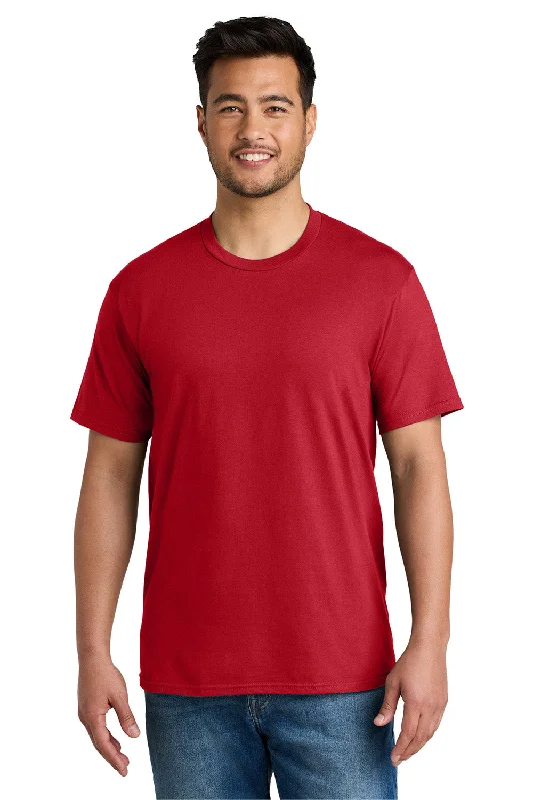 Men's short-sleeve retro cool-rugged-true-sunproof top-Port & Company Mens CVC Short Sleeve Crewneck T-Shirt - Red - New