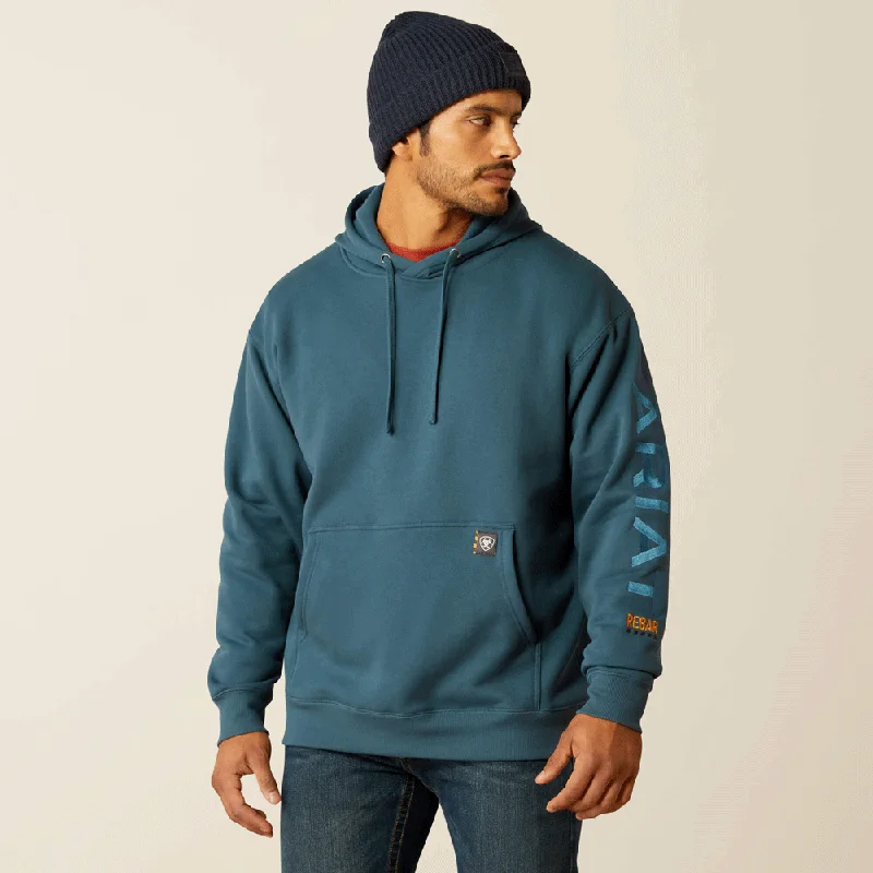 men's-hoodie-with-sleeve-stripes-Ariat P17782 Rebar Graphic Hoodie