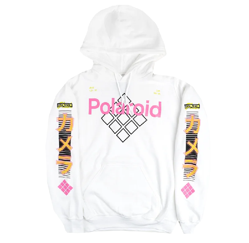 men's-hoodie-with-gecko-design-POLAROID LICENSED HOODIE WHITE - 4POL02240V2