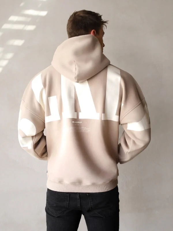 men's-hoodie-with-back-flap-BLKLY Relaxed Hoodie - Tan