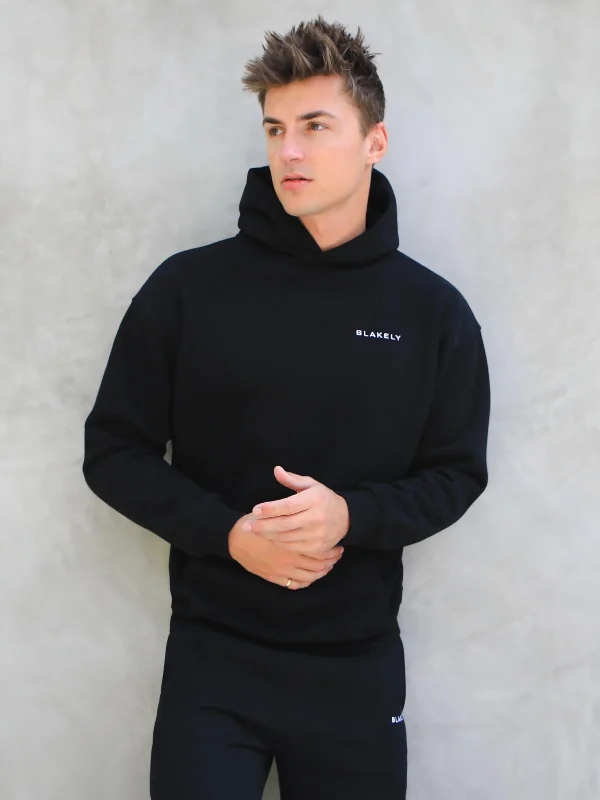 men's-hoodie-for-swimming-Series Relaxed Hoodie - Black