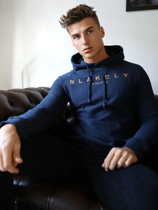 men's-hoodie-with-bear-design-Vatolla Hoodie - Navy