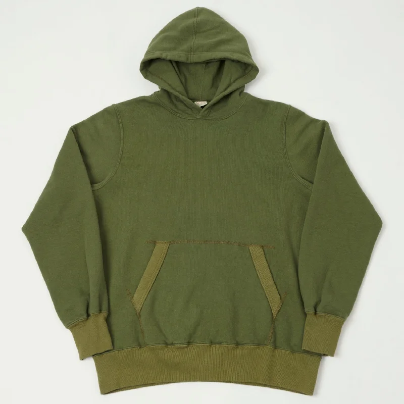 men's-hoodie-in-rose-gold-Buzz Rickson's Sweat Pullover Parka - Olive