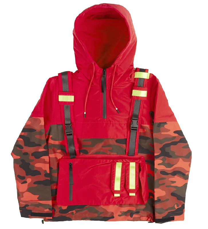 men's-hoodie-with-moon-phase-CREATE 2MRW CAMO ANORAK HOODIE RED - CS9678