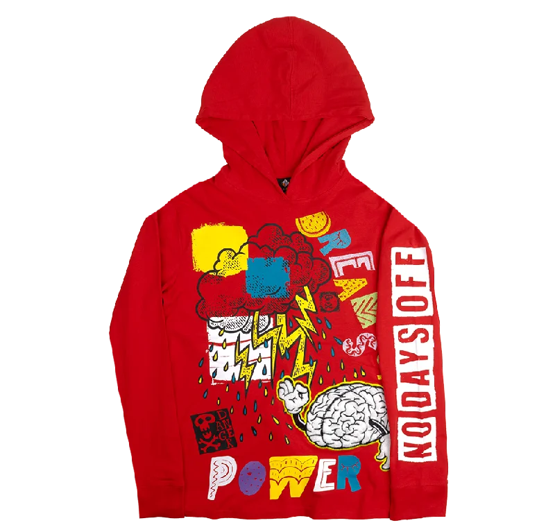 men's-hoodie-with-map-graphic-CREATE 2MRW L/S HOODIE TEE RED - CF1008