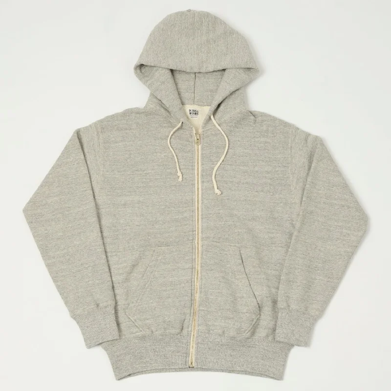 men's-hoodie-with-anti-slip-cuffs-Dubbleworks Tsuriami Zip Hoodie - Heather Grey