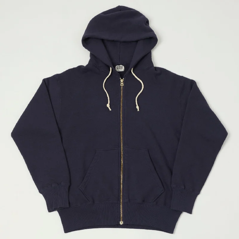 men's-hoodie-with-tiger-graphic-Dubbleworks Tsuriami Zip Hoodie - Navy