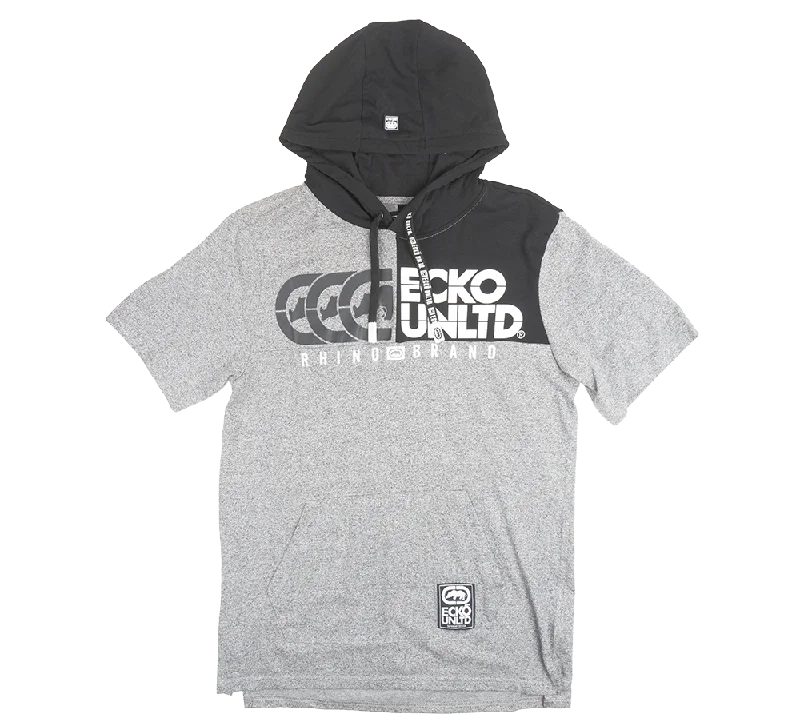 men's-hoodie-with-padded-shoulders-ECKO UNLTD S/S HOODIE SHIRT GREY MARLED - E012K900