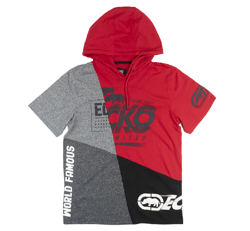 men's-hoodie-for-beach-trips-ECKO UNLTD S/S HOODIE SHIRT TRUE RED - EO12K814