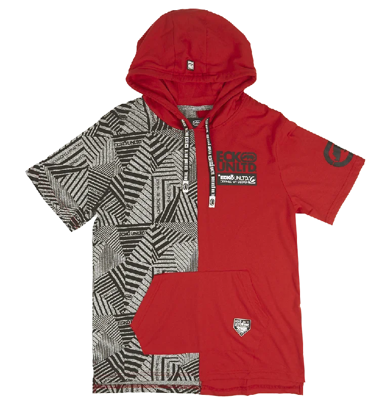 men's-hoodie-in-ash-grey-ECKO UNLTD S/S HOODIE SHIRT TRUE RED - E012K903