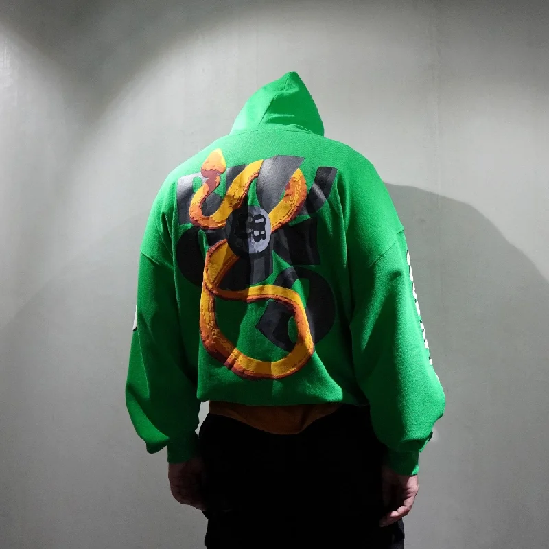 men's-hoodie-with-panther-design-GREEN SNAKE HOODIE