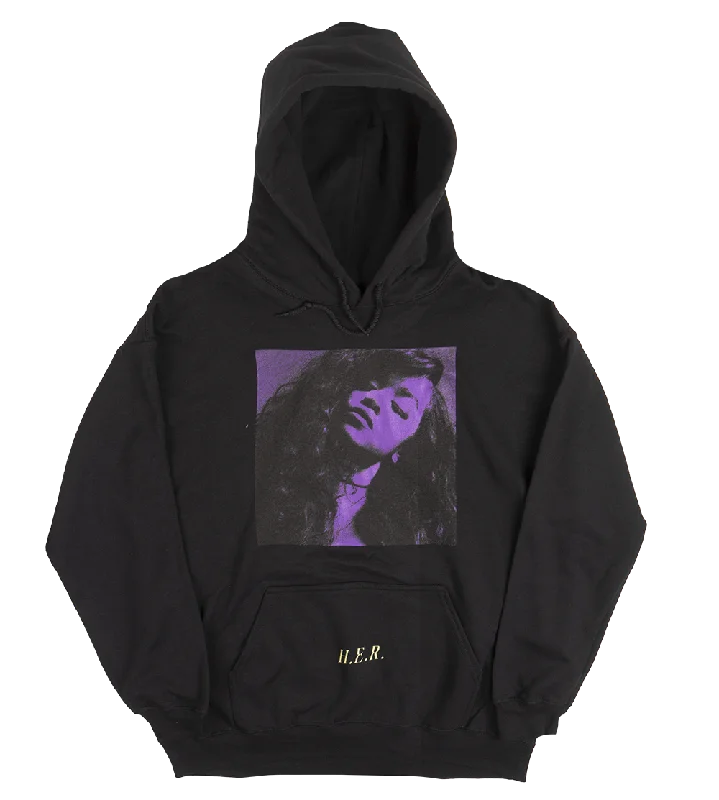 men's-hoodie-with-planet-design-LICENSED H.E.R HOODIE BLACK - BACK OF MY MIND TOUR