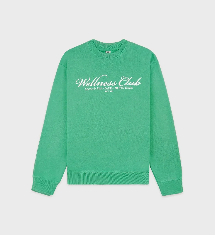 men's-hoodie-in-celadon-green-1800 Health Crewneck - Verde/White