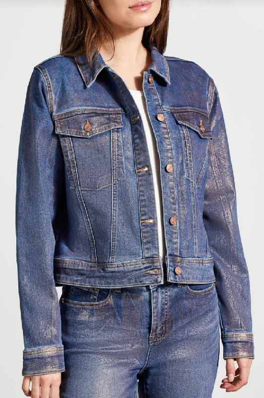 Men's guide bold jackets-Denim Jacket with Rose Gold