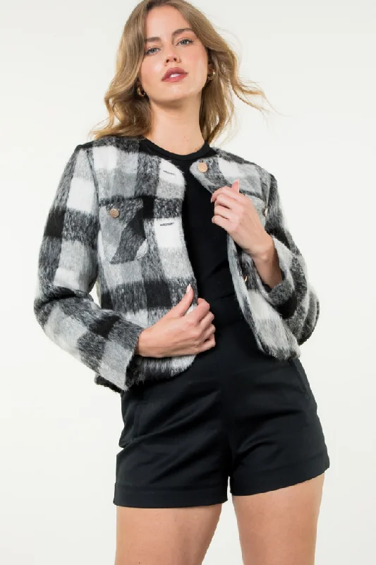 Men's sweep view jackets-Eleanor Plaid Wool Jacket