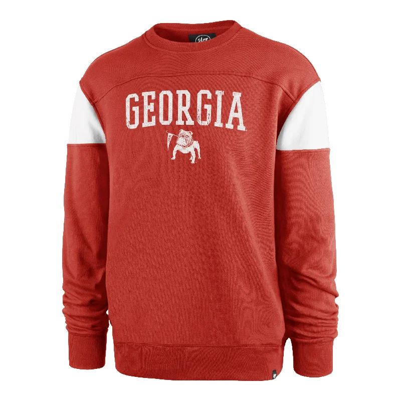 men's-hoodie-with-back-flap-GEORGIA BULLDOGS VINTAGE GROUNDBREAK '47 ONSET CREW