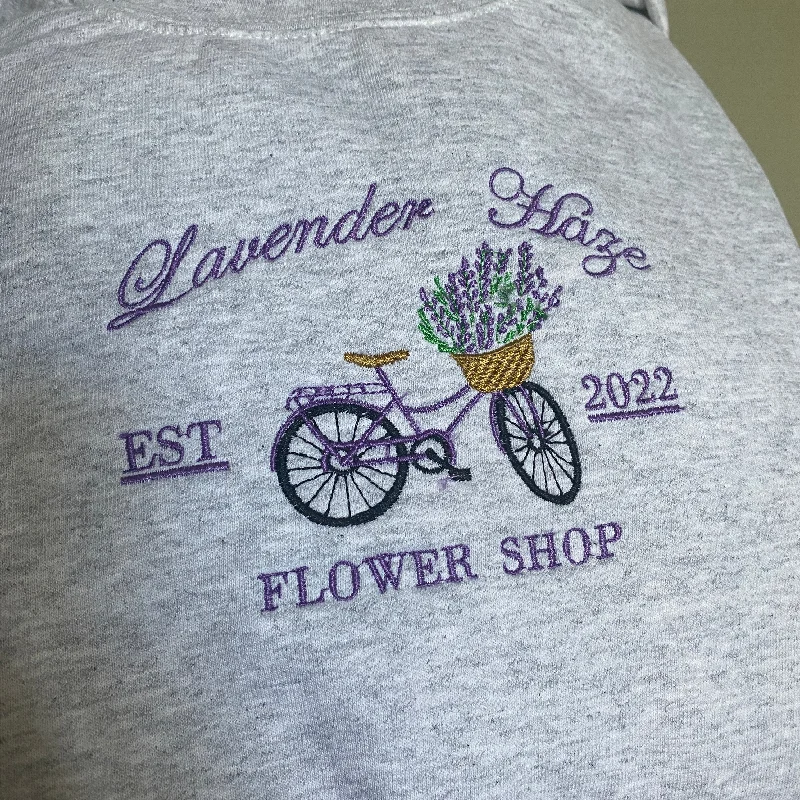 men's-hoodie-in-almond-brown-Lavender Flower Shop Embroidered Sweatshirt