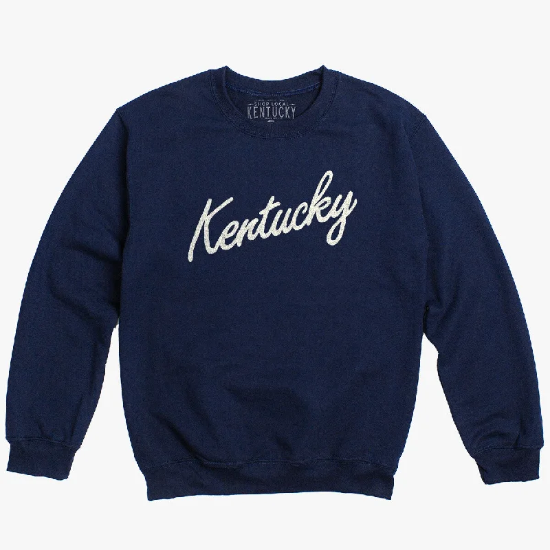 men's-hoodie-with-fire-graphic-The Vintage Kentucky Script Crewneck Sweatshirt (Mult. Colors)