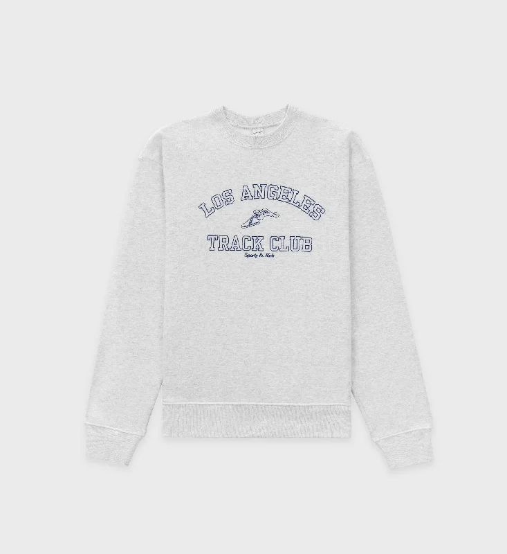 men's-hoodie-in-dove-grey-Track Club Crewneck - Heather Gray