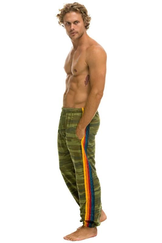 Men's short-sleeve bright deep-firm-canvas top-5 STRIPE SWEATPANTS - CAMO