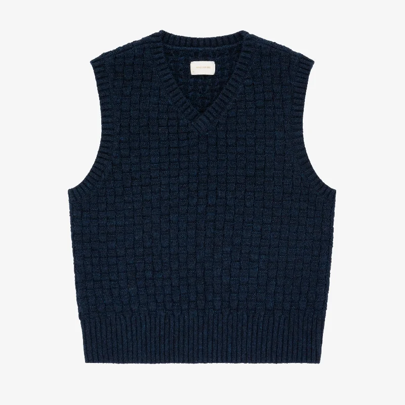 Basketweave Knit Vest