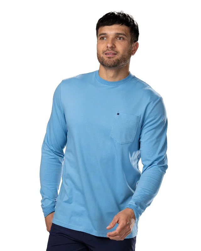 Men's short-sleeve trendy bright-deep-firm-canvas shirt-BC Luxe Pocket LS Tee