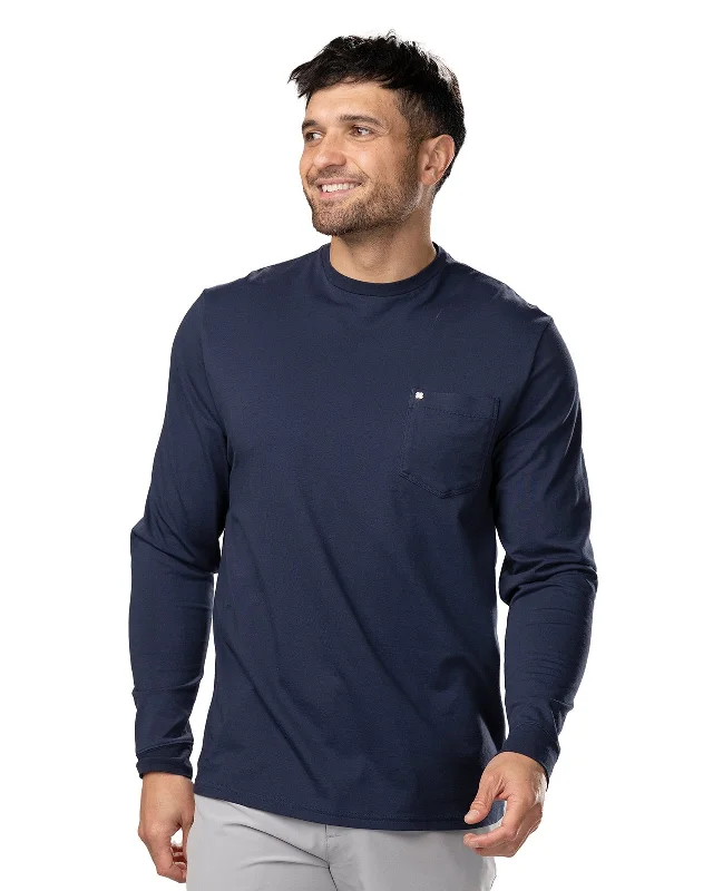 Men's short-sleeve rich sporty-subtle-fuzzy-touch shirt-BC Luxe Pocket LS Tee