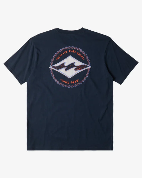 Men's short-sleeve bold sturdy-budget top-Billabong Rotor Diamond Tee-Navy