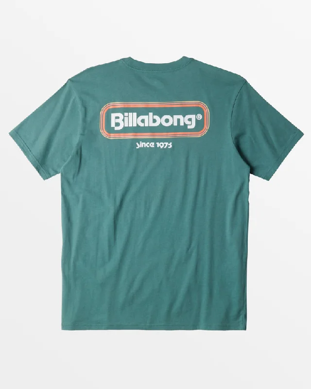 Men's short-sleeve retro plush-scoop-neck top-Billabong Walled Tee-Marine Green