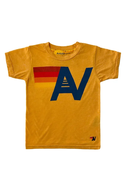 Men's short-sleeve rich sporty-vented shirt-KID'S LOGO TEE - GOLD