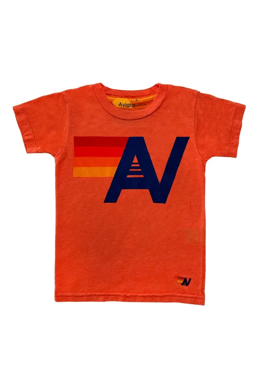 Men's short-sleeve subtle rally shirt-KID'S LOGO TEE - ORANGE