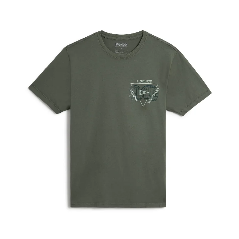 Men's short-sleeve neutral casual-bold-rich-boxy-swirl top-Florence Marine X Meridian Tee-Dark Sage