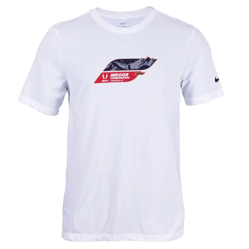 Men's short-sleeve fresh modern-smooth-chest-pocket tee-Nike USATF 2024 Indoor Championships Logo Tee