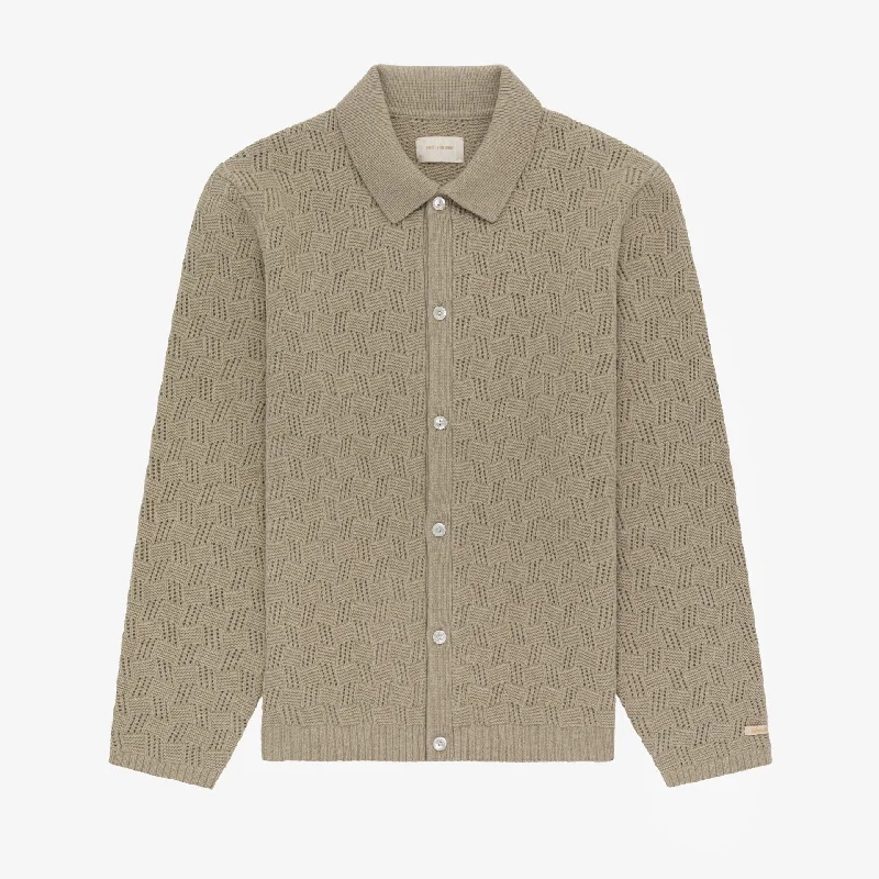 Jacquard Polo Cardigan