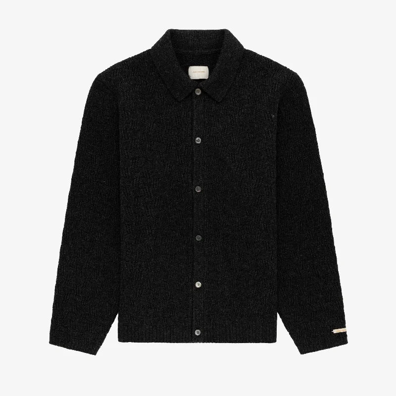 Jacquard Polo Cardigan