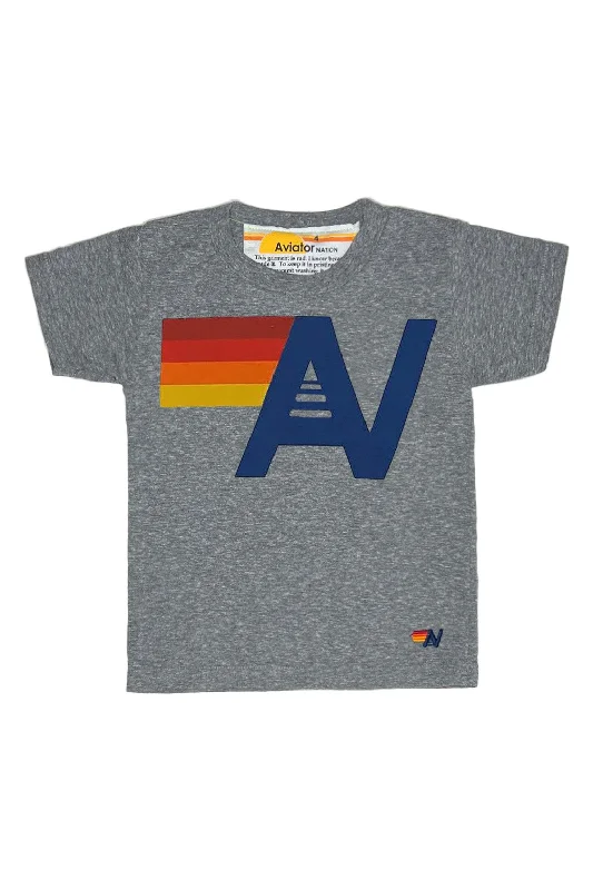 Men's short-sleeve retro cool-rugged-downtime top-KID'S LOGO TEE - HEATHER GREY