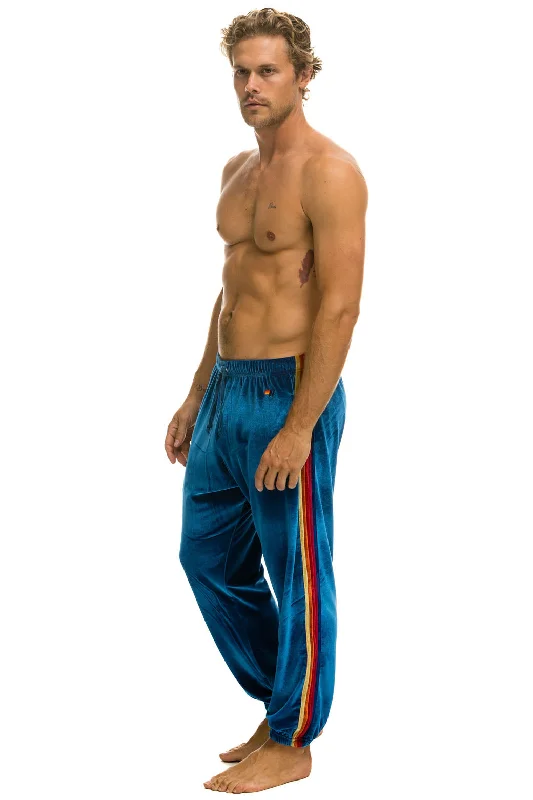 Men's short-sleeve trendy soft-hue top-CLASSIC VELVET SWEATPANTS - VINTAGE BLUE