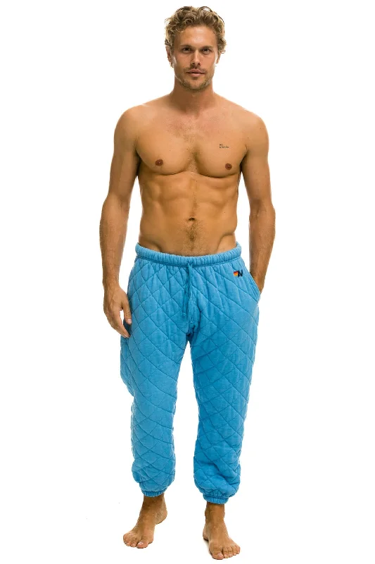 Men's short-sleeve casual faint-pattern tee-QUILTED SWEATPANTS - OCEAN