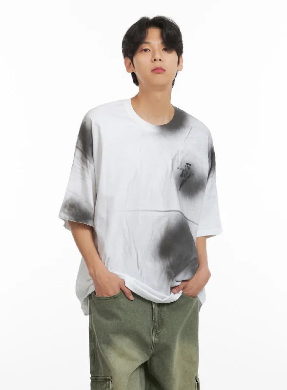 Men's short-sleeve sporty subtle-soft-trendy-soft-hue top-Men's Tie-Dye T-Shirt IY431