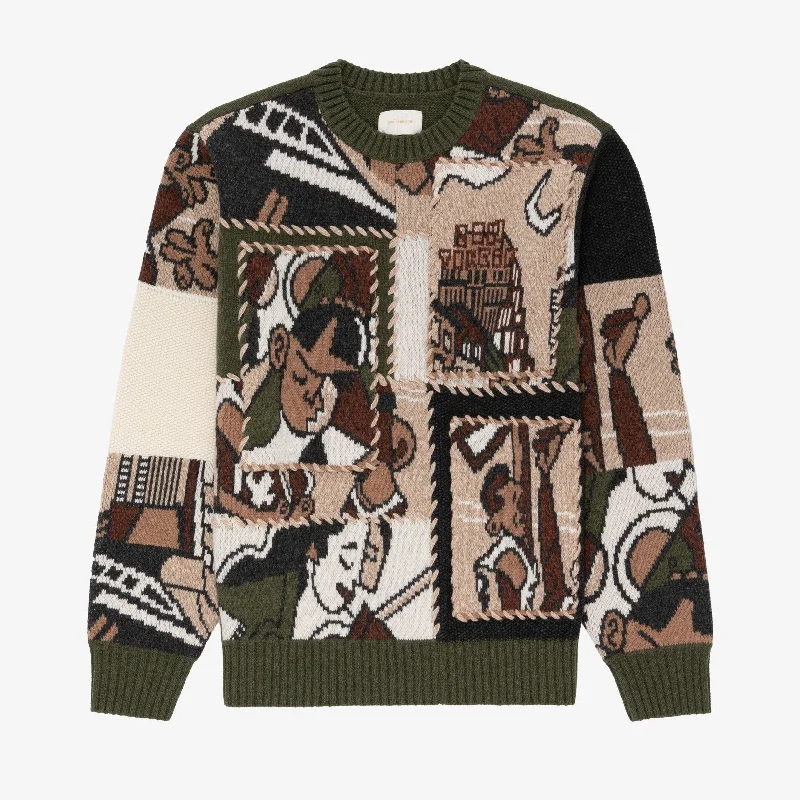 Molina Patchwork Crewneck Sweater