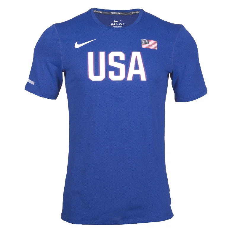 Men's short-sleeve muted fresh-modern-mountaineering tee-Nike USA Men's Official Rio Team Warm Up Tee