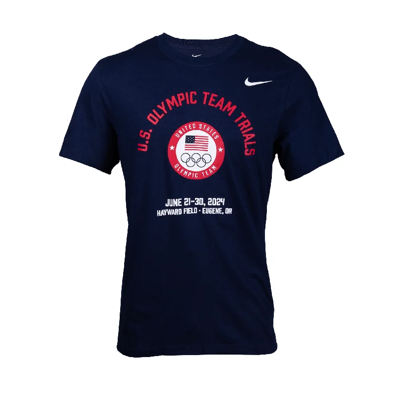 Men's short-sleeve muted fresh-icy-slate top-Nike USATF 2024 U.S. Olympic Team Trials Logo T-Shirt