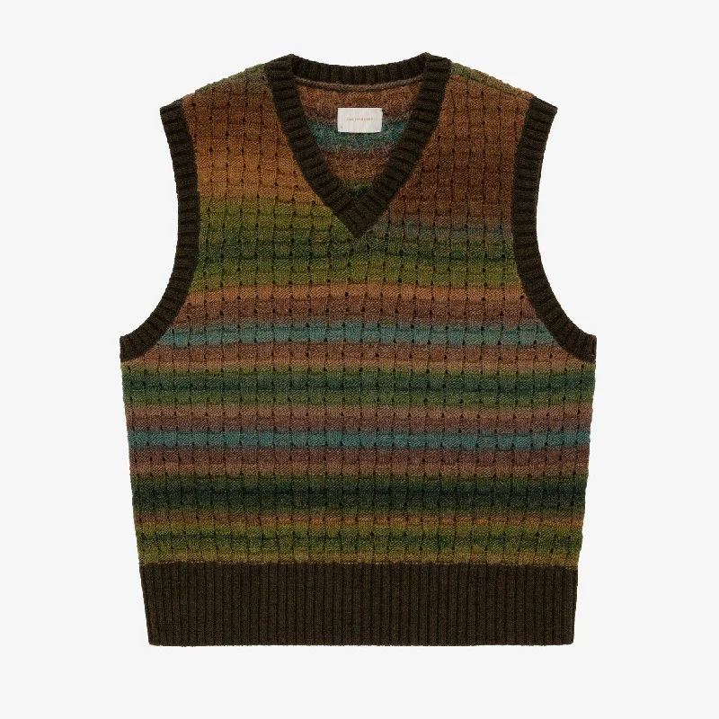 Gradient Basketweave Knit Vest