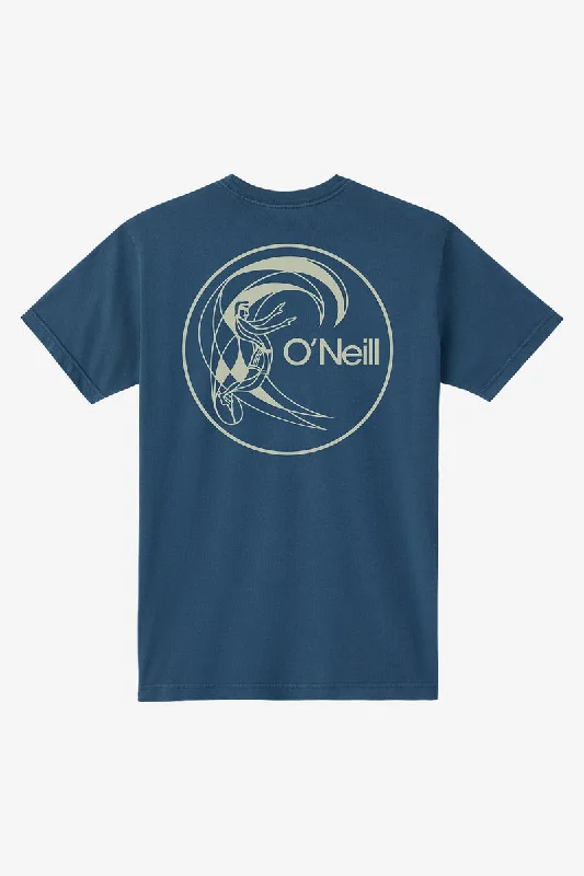 Men's short-sleeve fresh modern-vibrant-tropical-fast-rapid-dry tee-O'Neill Classic Circle Surfer Tee-Heather Navy