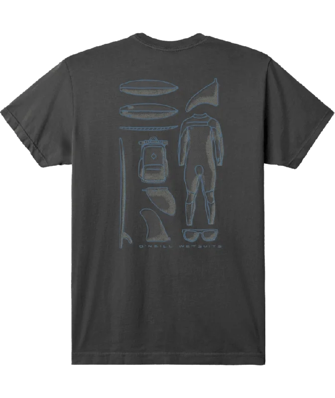 Men's short-sleeve sporty wild-print shirt-O'Neill Essentials Tee-Dark Charcoal