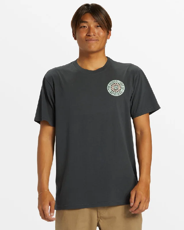 Men's short-sleeve deep tailgate shirt-Quiksilver Bloom Cycle Tee-Tarmac