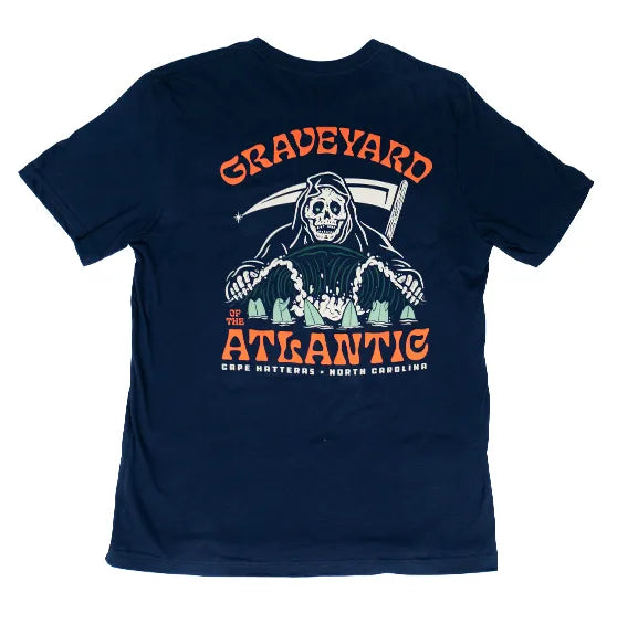 Men's short-sleeve cool rugged-urban-warm-sharp-geometric tee-REAL Wave Reaper Tee-Navy