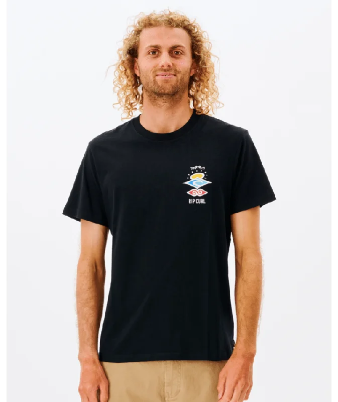 Men's short-sleeve sturdy budget tee-Rip Curl Search Icon Tee-Black