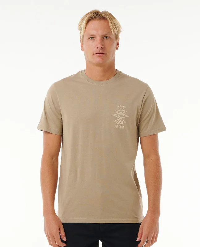 Men's short-sleeve subtle ash tee-Rip Curl Search Icon Tee-Sand Dune