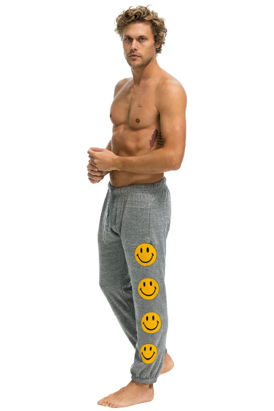 Men's short-sleeve retro cool-pure-silver top-SMILEY 2 MENS SWEATPANTS - HEATHER GREY